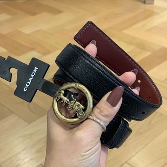 Coach NWT Horse and Carriage buckle belt Black 78181 f78181 - Picture 2 of 8